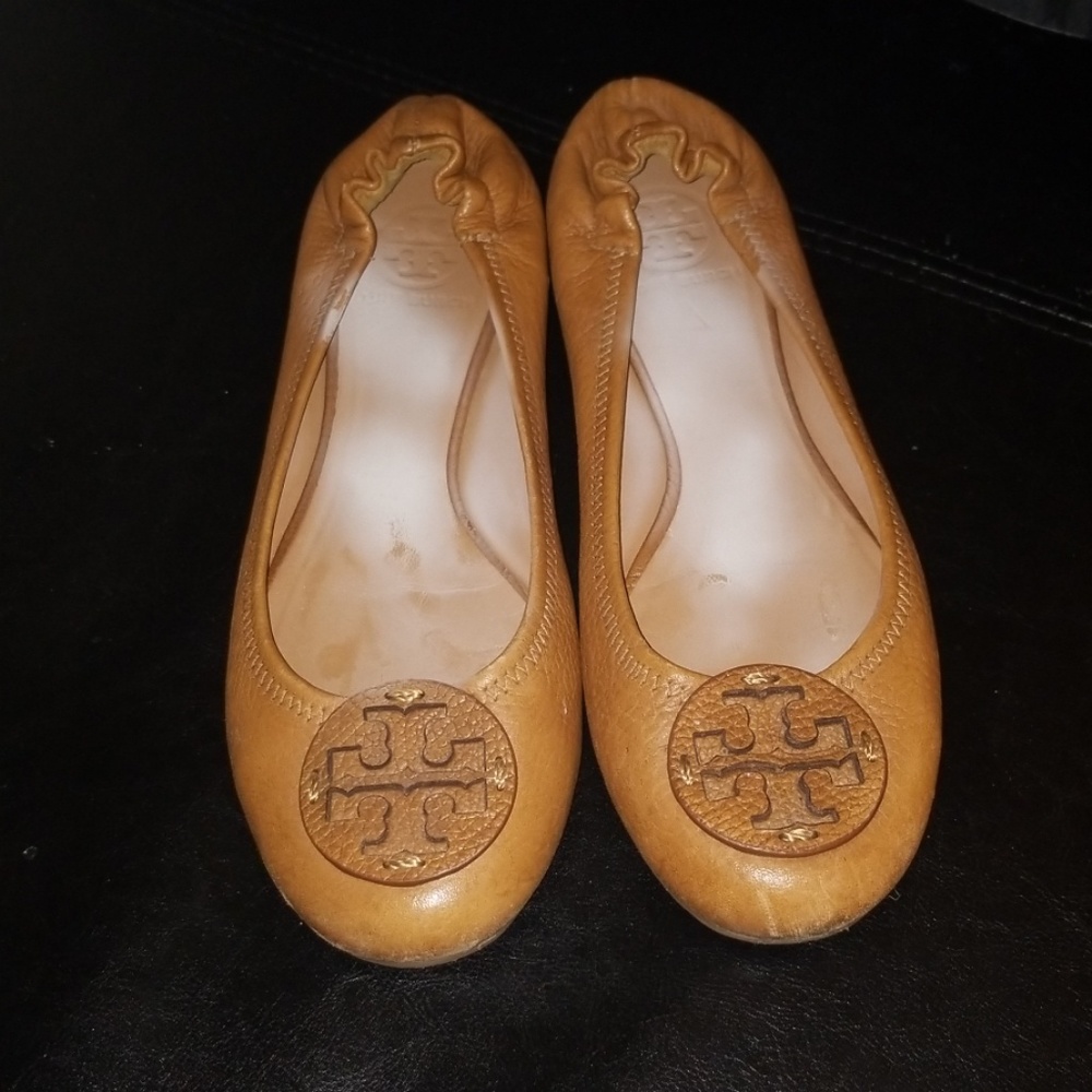 Tan Tory Burch Ballerina Flats